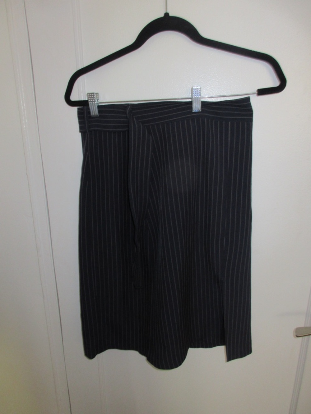 Banana Republic Navy Pinstripe Midi Wrap Skirt